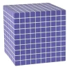 Xenos Bijzettafel kubus checks - paars - 30x30x30 cm- Bijzettafels