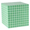 Xenos Bijzettafel kubus checks - groen - 30x30x30 cm- Bijzettafels