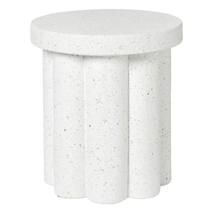 Xenos Bijzettafel Malmo - wit - ø40x45 cm- Bijzettafels