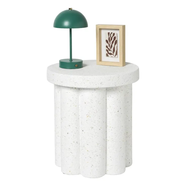 Xenos Bijzettafel Malmo - wit - ø40x45 cm- Bijzettafels