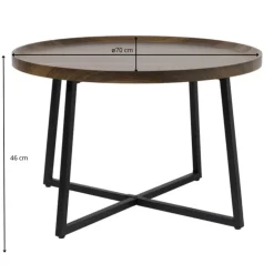 Xenos Bijzettafel Max - MDF/metaal - ø70x46 cm- Bijzettafels