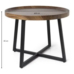 Xenos Bijzettafel Max - MDF/metaal - ø50x39 cm- Bijzettafels