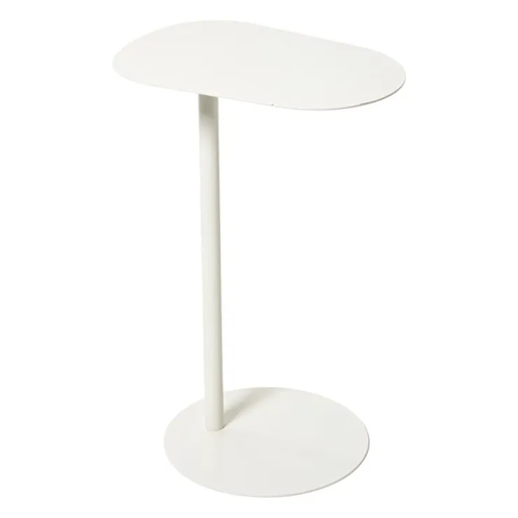 Xenos Bijzettafel Mica ovaal - wit - 53x35x25 cm- Bijzettafels