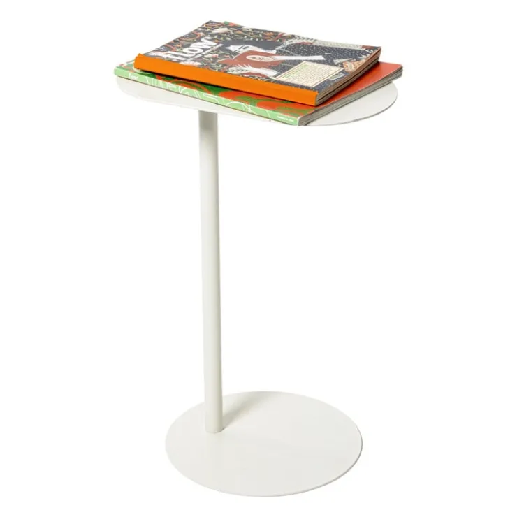 Xenos Bijzettafel Mica ovaal - wit - 53x35x25 cm- Bijzettafels