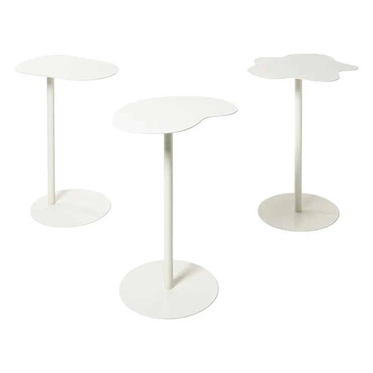 Xenos Bijzettafel Mica ovaal - wit - 53x35x25 cm- Bijzettafels