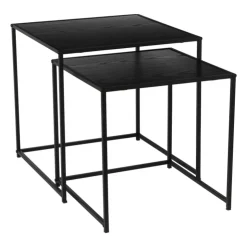 Xenos Bijzettafel Noah - zwart - set van 2- Salontafels|Bijzettafels