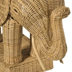 Xenos Bijzettafel olifant - rotan - 65x55x45 cm- Bijzettafels