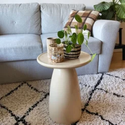 Xenos Bijzettafel Paris - beige - ø36x46 cm- Bijzettafels