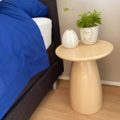 Xenos Bijzettafel Paris - beige - ø36x46 cm- Bijzettafels