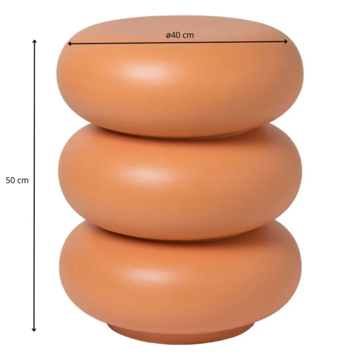 Xenos Bijzettafel pop-art bubbles - peach - ø40x50 cm- Bijzettafels