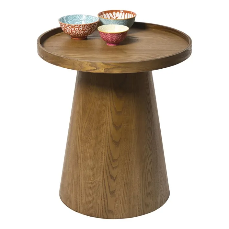 Xenos Bijzettafel Rondo groot - bruin - ø45x50 cm- Bijzettafels