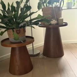 Xenos Bijzettafel Rondo groot - bruin - ø45x50 cm- Bijzettafels