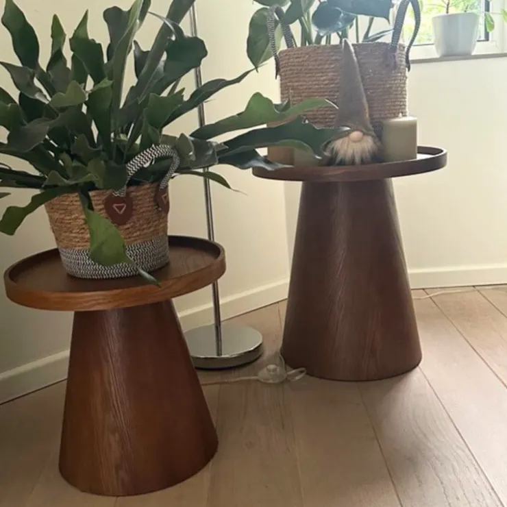 Xenos Bijzettafel Rondo groot - bruin - ø45x50 cm- Bijzettafels