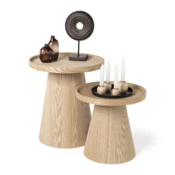 Xenos Bijzettafel Rondo klein - naturel - ø38.8x38 cm- Bijzettafels