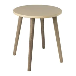 Xenos Bijzettafel Salvador - beige/bruin - ø36x41 cm- Bijzettafels