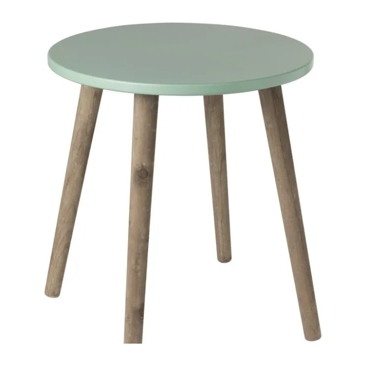 Xenos Bijzettafel Salvador - groen/bruin - ø36x41 cm- Bijzettafels