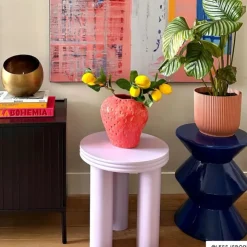 Xenos Bijzettafel Stockholm - lila - ø40x45 cm- Bijzettafels