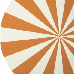 Xenos Bijzettafel stripes - beige/oranje - ø40x45 cm- Bijzettafels