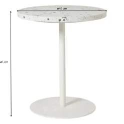 Xenos Bijzettafel Terrazzo - wit - ø40x45 cm- Bijzettafels
