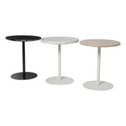 Xenos Bijzettafel Terrazzo - wit - ø40x45 cm- Bijzettafels
