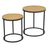 Xenos Bijzettafels Bamboe - MDF/metaal - set van 2- Salontafels|Bijzettafels