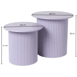 Xenos Bijzettafels Oslo - lila - set van 2- Bijzettafels