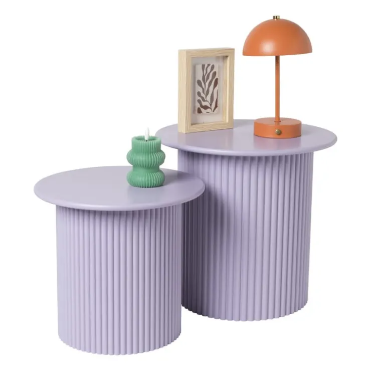 Xenos Bijzettafels Oslo - lila - set van 2- Bijzettafels