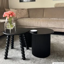 Xenos Bijzettafels Oslo - zwart - set van 2- Bijzettafels