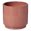 Xenos Bloempot lijnen - roze - ø19x17 cm- Bloempotten