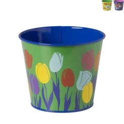 Xenos Bloempot met bloemetjes - diverse varianten - ø12x10 cm- Bloempotten