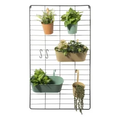 Xenos Bloempot met hengsel - groen - 25x20x14 cm- Plantenbakken|Bloempotten