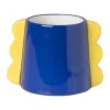 Xenos Bloempot met oortjes - blauw/geel - ø10x14.5 cm- Bloempotten