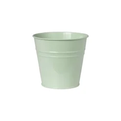 Xenos Bloempotje ijzer - groen - 10x7x9.5 cm- Bloempotten