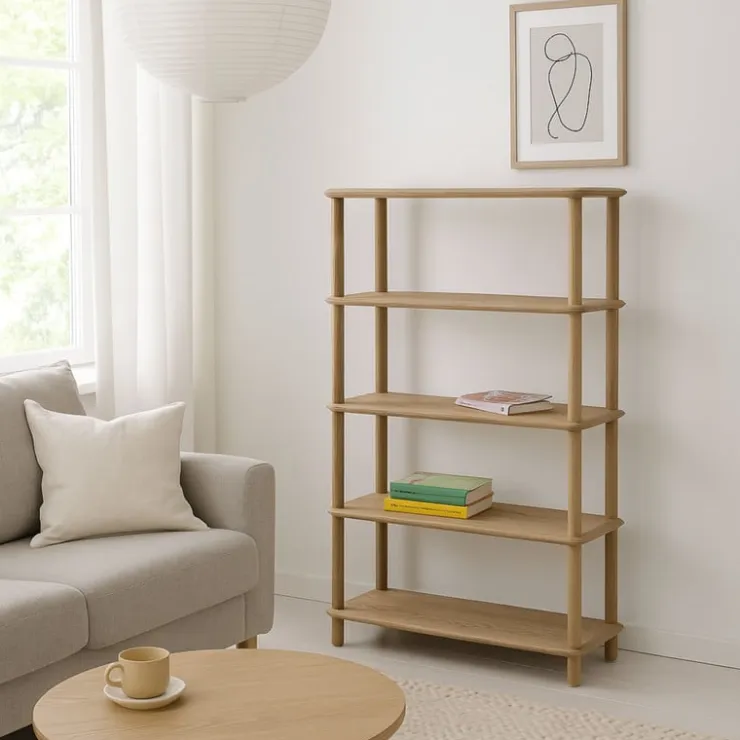 Xenos Boekenkast Scandi - naturel - 140x80x30 cm- Boekenkasten|Vakkenkasten