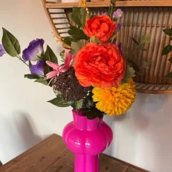 Xenos Boeket kunstbloemen - multikleur - 60 cm- Kunstbloemen