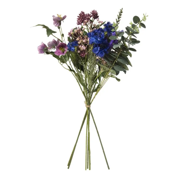 Xenos Boeket kunstbloemen - paars - 60 cm- Kunstbloemen