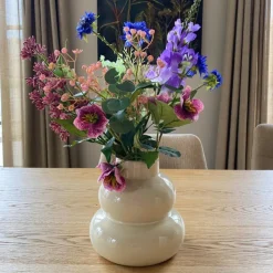 Xenos Boeket kunstbloemen - paars - 60 cm- Kunstbloemen