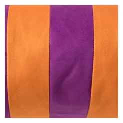 Xenos Bolster kussen met strepen - paars/oranje - ø18x45 cm- Kussens