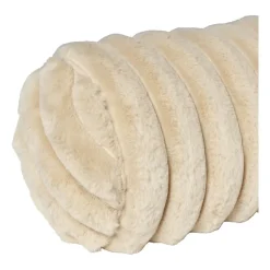 Xenos Bolster kussen rib - beige - ø15x45 cm- Kussens