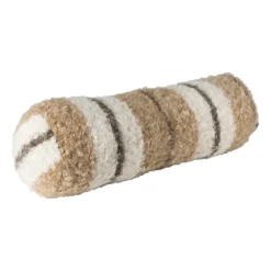 Xenos Bolster kussen ruit - bruin - ø15x42 cm- Kussens