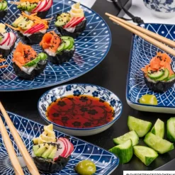 Xenos Bord blue print - diamonds - 20x11 cm- Sushi Servies|Tapasservies
