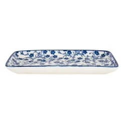 Xenos Bord blue print - flowers - 20x11 cm- Sushi Servies|Tapasservies