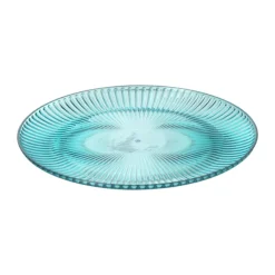 Xenos Bord streep - blauw - ø22x1.5 cm- Borden