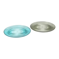 Xenos Bord streep - groen - ø22x1.5 cm- Borden
