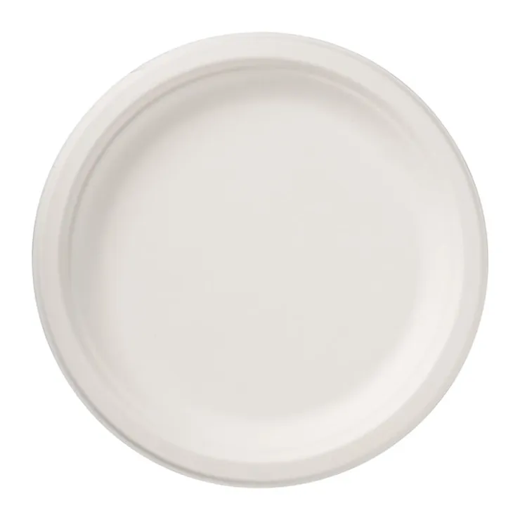 Xenos Borden bagasse - set van 8 - ø23 cm- Wegwerpservies