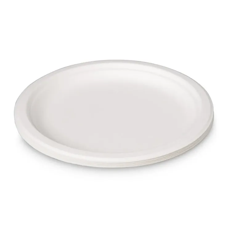 Xenos Borden bagasse - set van 8 - ø23 cm- Wegwerpservies