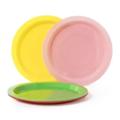 Xenos Bordjes - multikleur - kunststof - ø19 cm - set van 6- Buitenservies|Kinderservies
