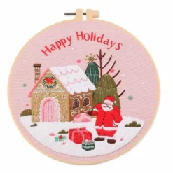 Xenos Borduursetje kerstman - ø18 cm- Kerst Knutselen|Kerstcadeaus