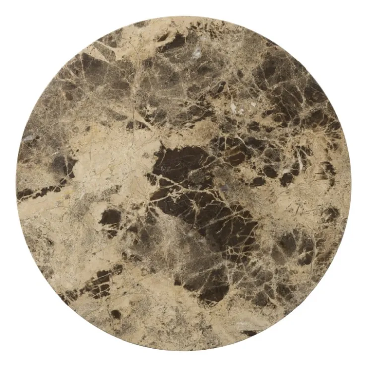 Xenos Borrelplank marmer rond - bruin - ø28x1.5 cm- Borrelplanken