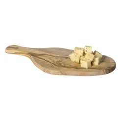 Xenos Borrelplank olijfhout groot - bruin - 41x17 cm- Borrelplanken